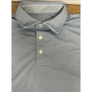 Southern Tide Brr Performance Polo Shirt Mens Large Blue Striped Golf Coastal